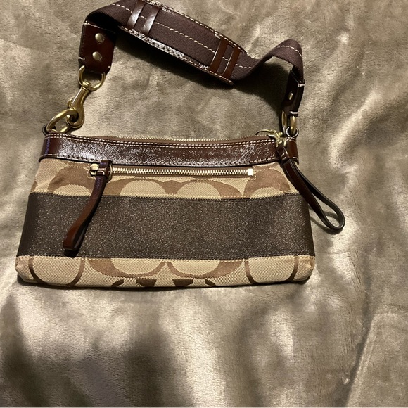 Coach Signature Stripe Shoulder Bag #10120 - Picture 2 of 2